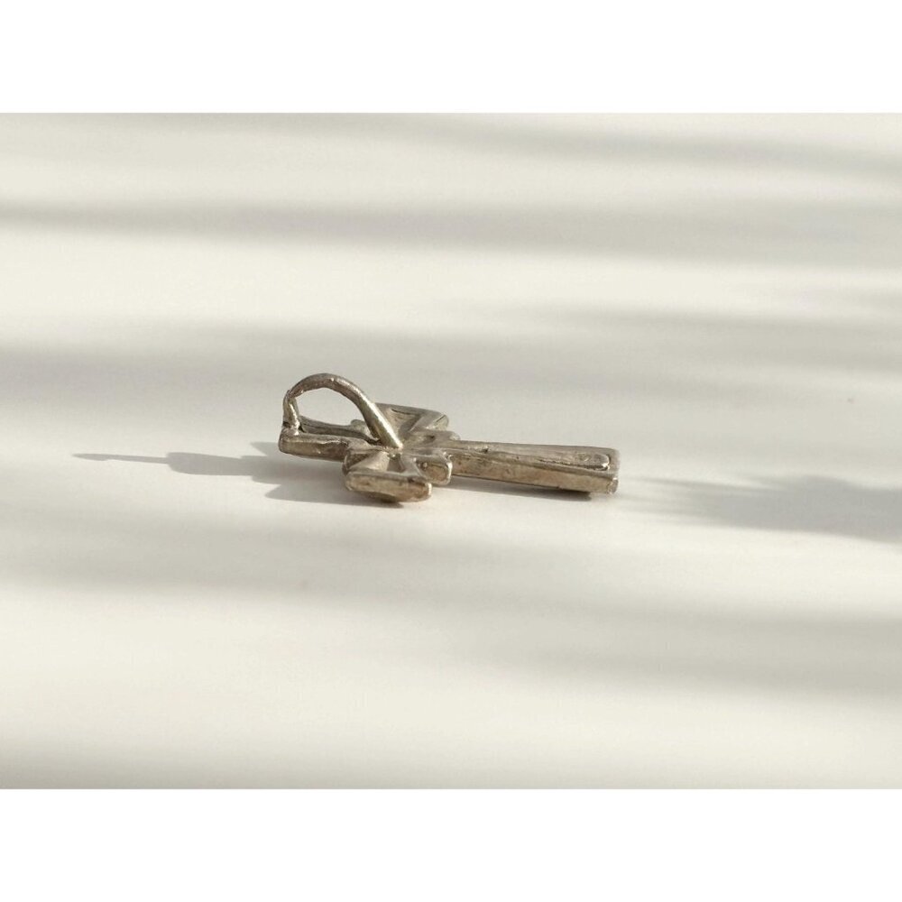 Brutalist Style Cross Sterling Silver 925 Vintage Statement Pendant | Charm - Picture 8 of 12